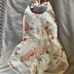 White floral romper